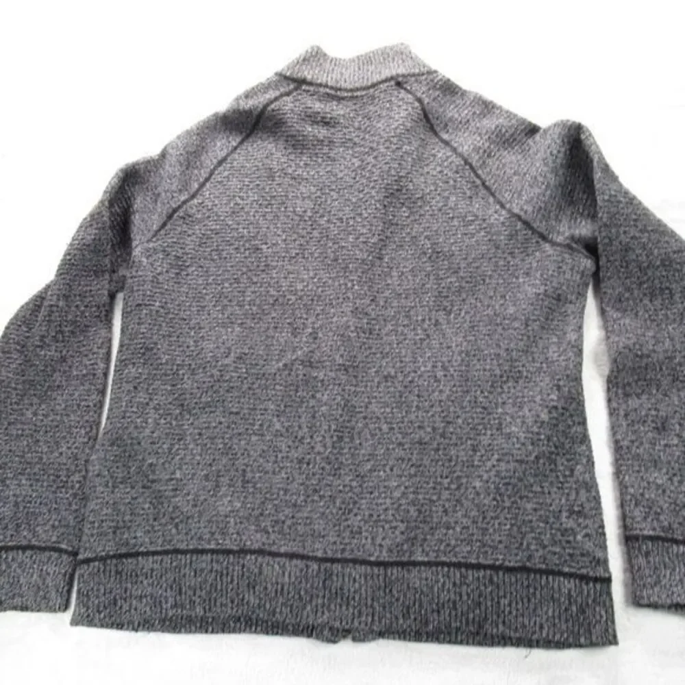 Banana Republic Wool Blend‎ Sweater Mens Large Gray Raglan Sleeve Knit Full Zip